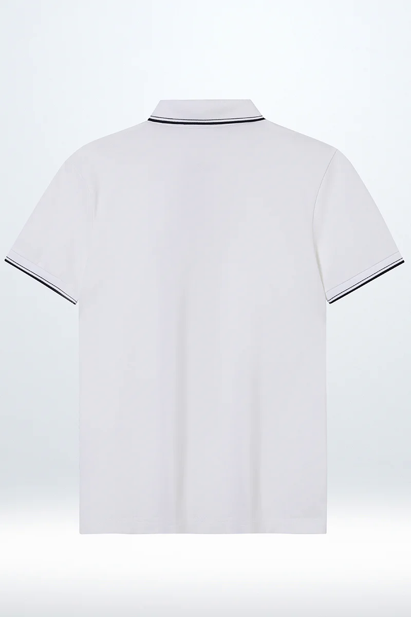 Pique Tipped Polo | White WH001Z