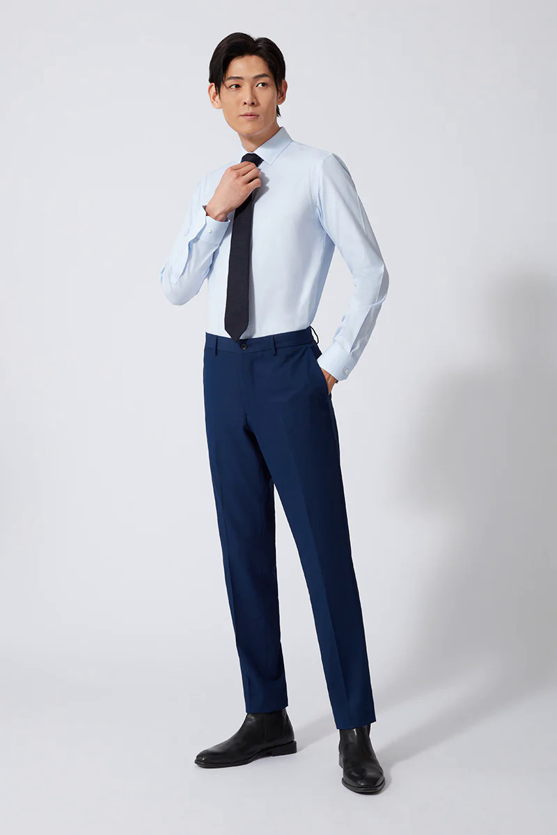 Wrinkle-Free Pinpoint Oxford Dress Shirt | Light Blue Stripes 1581NZ Wrinkle-Free Pinpoint Oxford Dress Shirt | Light Blue Stripes 1581NZ