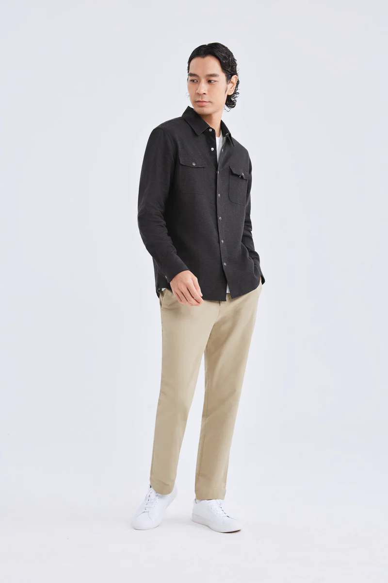 HeatGuard Casual Shirt Jacket | Brown Semi Plain 6098NZ HeatGuard Casual Shirt Jacket | Brown Semi Plain 6098NZ