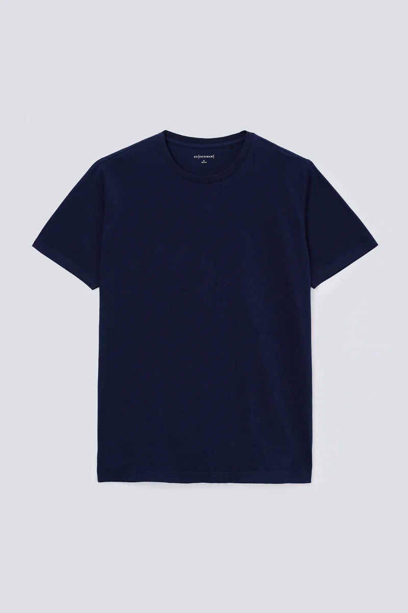 Supreme Cotton-Silk Crew Neck T-Shirt | Navy NYYD01 Supreme Cotton-Silk Crew Neck T-Shirt | Navy NYYD01
