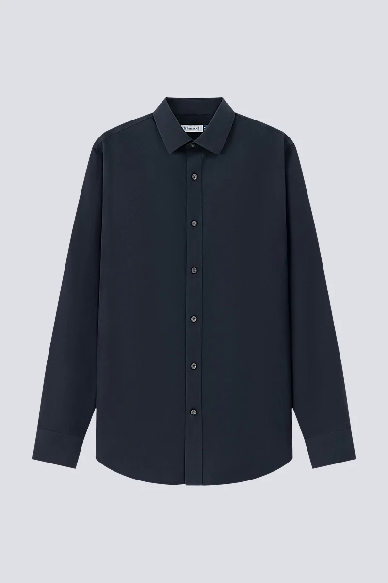 Supreme Cotton-Yak Twill Dress Shirt | Navy 0373DK Supreme Cotton-Yak Twill Dress Shirt | Navy 0373DK