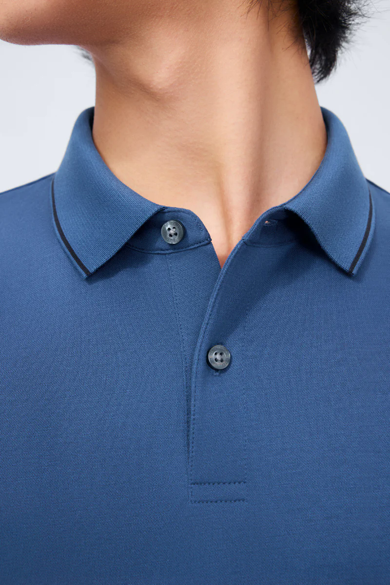 Super Soft Pique Tipped Polo | Blue NYE075 Super Soft Pique Tipped Polo | Blue NYE075
