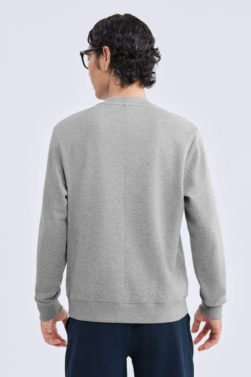 Merino-Blend French Rib Crew Neck Sweater | Grey EBC054 Merino-Blend French Rib Crew Neck Sweater | Grey EBC054