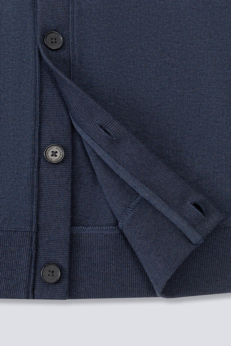 Merino-Blend French Rib Cardigan | Navy EB1244 Merino-Blend French Rib Cardigan | Navy EB1244