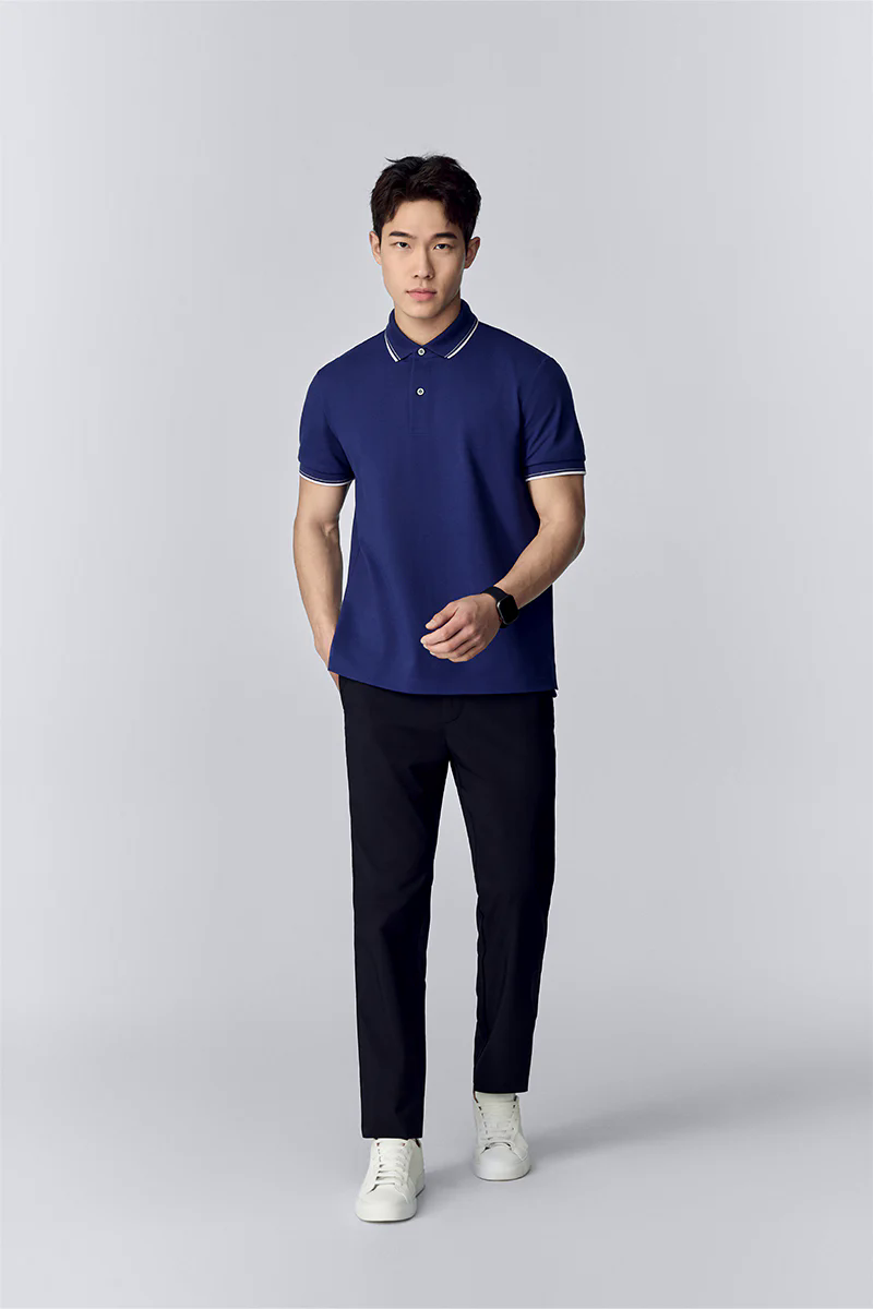 Pique Tipped Polo | Patriot Blue PT3925