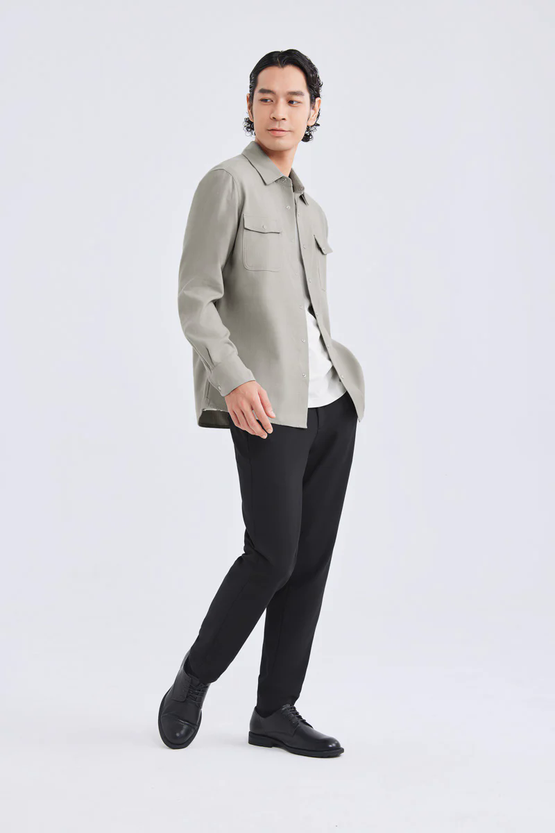 HeatGuard Casual Shirt Jacket | Khaki Semi Plain 6100NZ HeatGuard Casual Shirt Jacket | Khaki Semi Plain 6100NZ