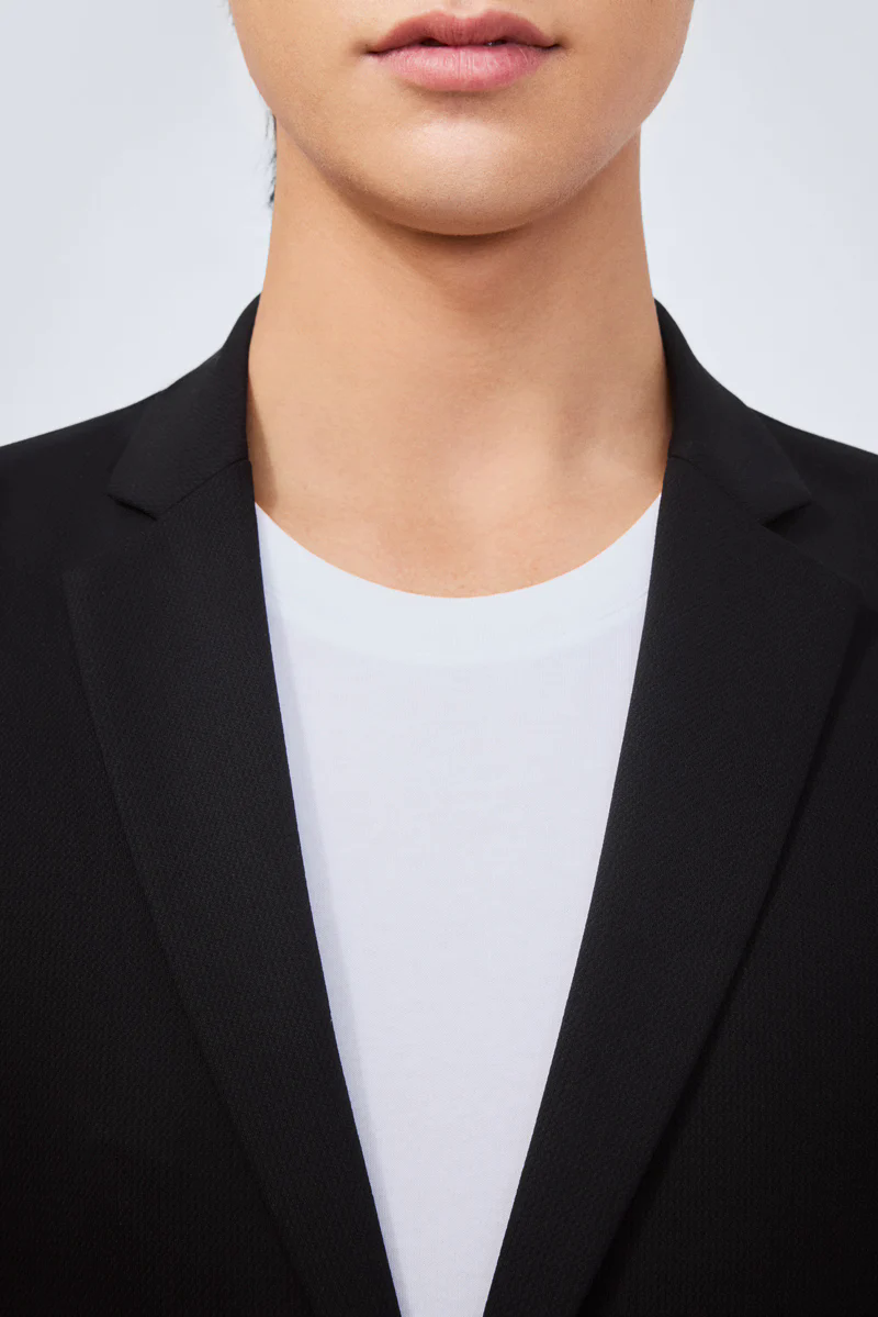 CottonSTRETCH Lightweight Knit Smart Blazer | Black BKFD01 CottonSTRETCH Lightweight Knit Smart Blazer | Black BKFD01