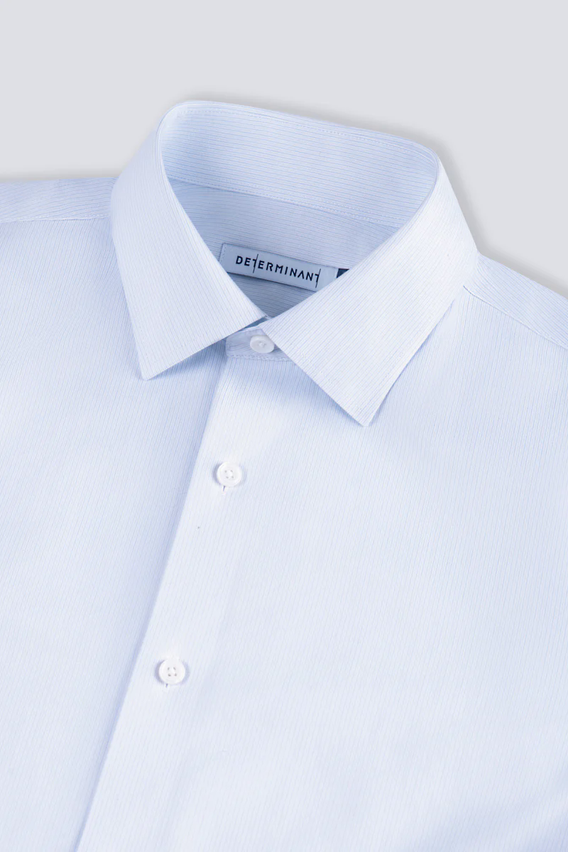 Supreme Cotton-Silk Twill Dress Shirt | Light Blue Stripes 15902N