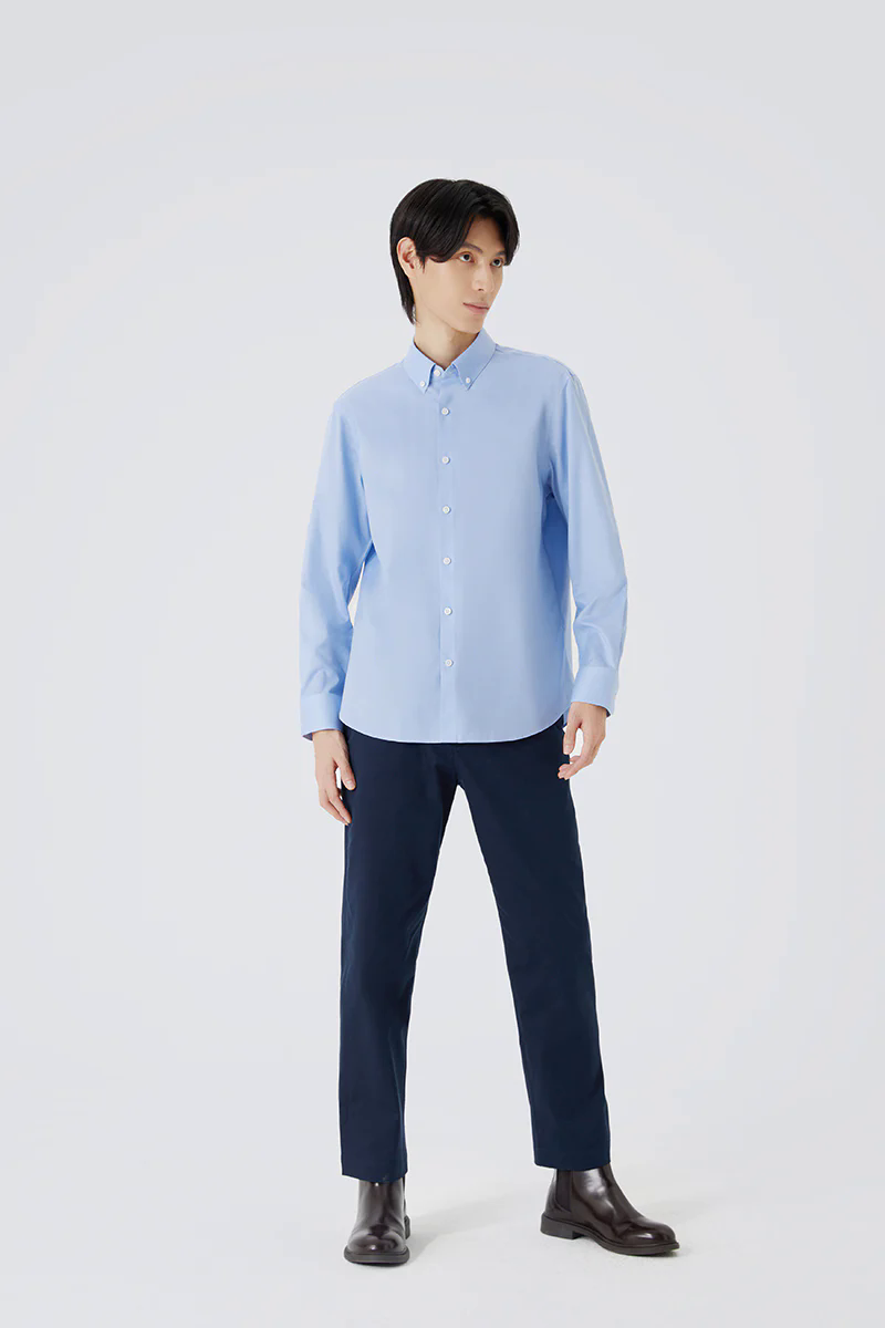 Twill Button-Down Smart Shirt | Light Blue 9773NZ