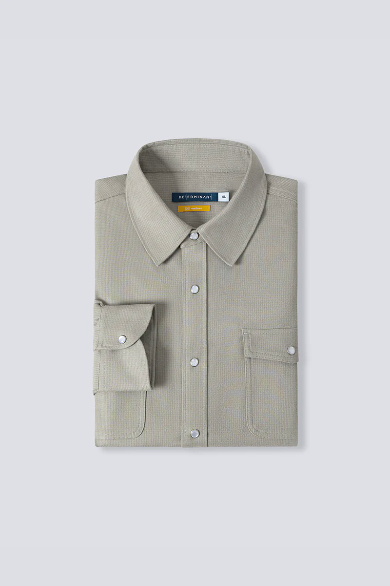 HeatGuard Casual Shirt Jacket | Khaki Semi Plain 6100NZ HeatGuard Casual Shirt Jacket | Khaki Semi Plain 6100NZ