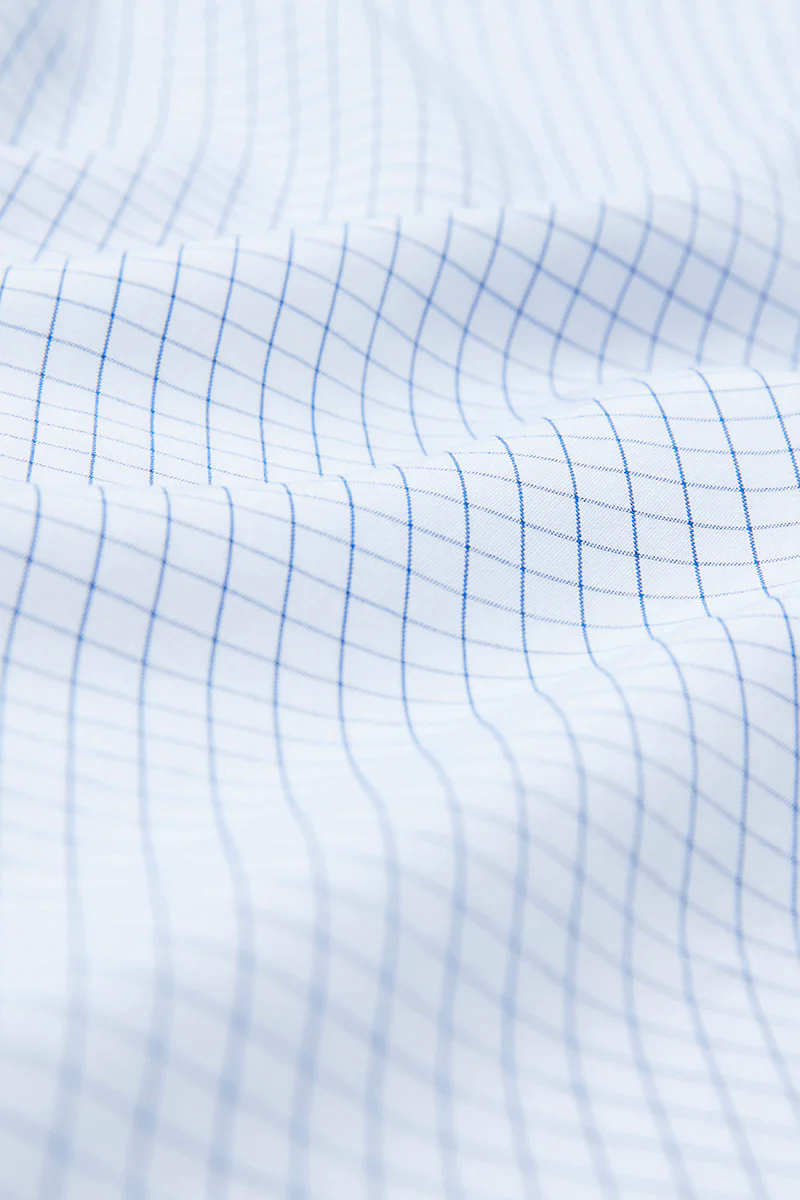 Wrinkle-Free Poplin Dress Shirt | Blue Check 16787N