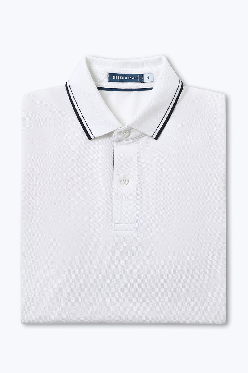 Pique Tipped Polo | White WH001Z