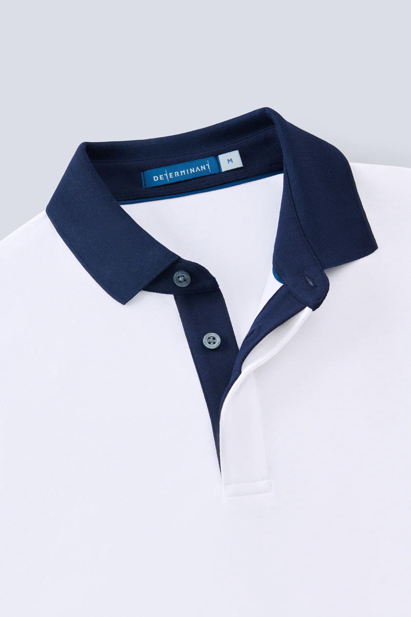 Pique Contrast Collar Polo | White WH001Z Pique Contrast Collar Polo | White WH001Z