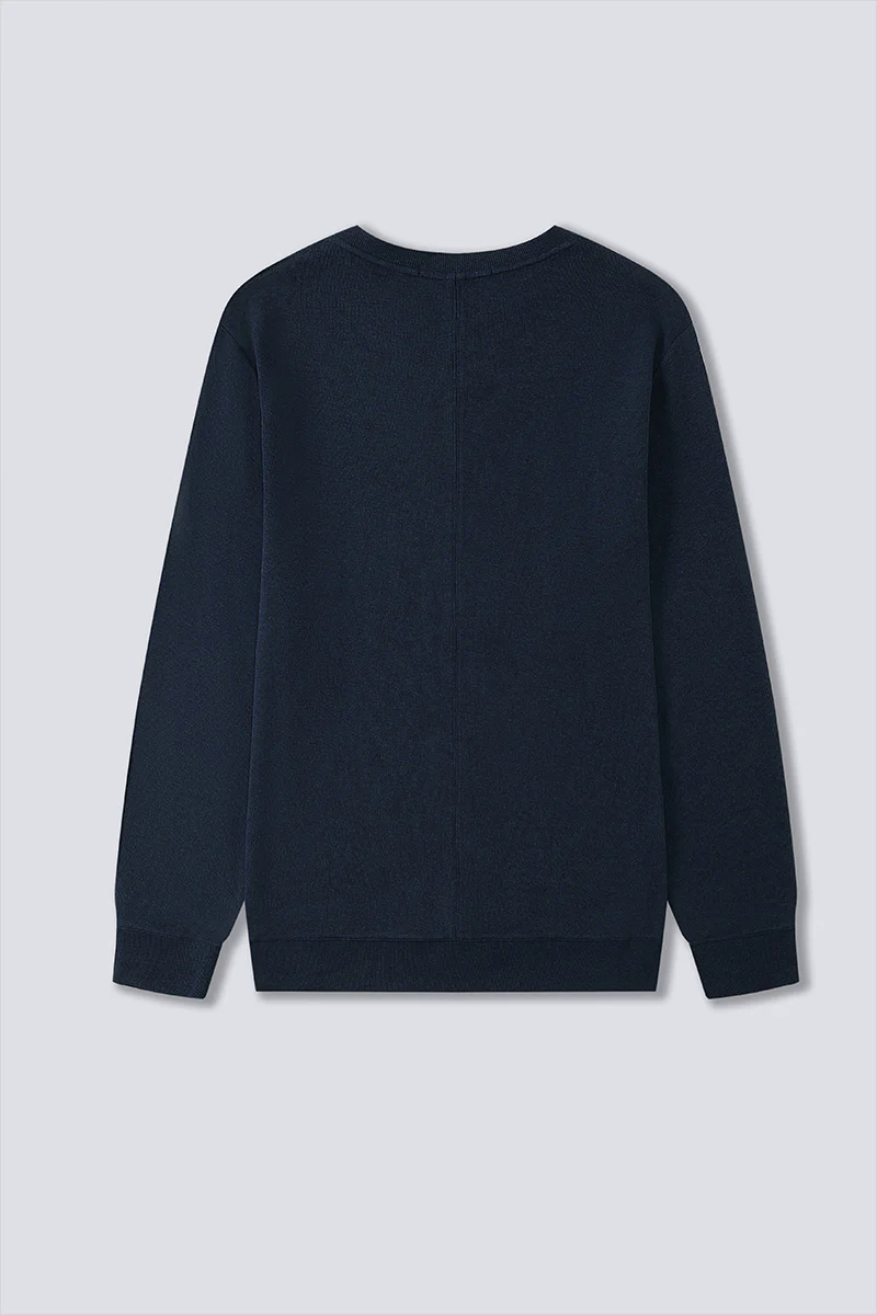 Merino-Blend French Rib Crew Neck Sweater | Navy EB1244 Merino-Blend French Rib Crew Neck Sweater | Navy EB1244
