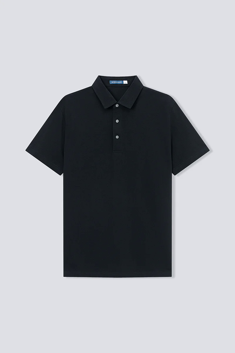 Waterless Dye Pique Polo | Black BKYD01