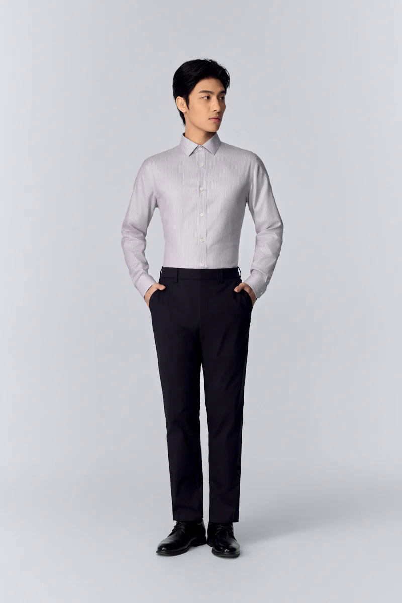 InstantCool Dobby Dress Shirt | Grey Stripes 19390N InstantCool Dobby Dress Shirt | Grey Stripes 19390N