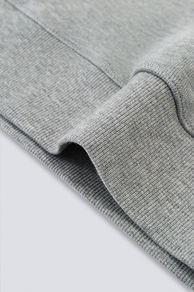 Merino-Blend Half Zip French Rib Sweater | Grey EBC054 Merino-Blend Half Zip French Rib Sweater | Grey EBC054