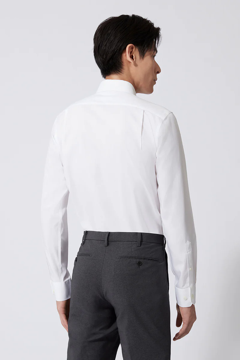 Wrinkle-Free Poplin Dress Shirt | White WH001Z