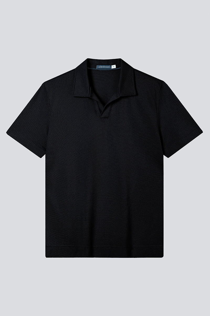 Regal Pique Buttonless Polo | Black BKFD01