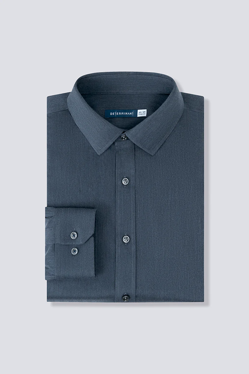 Wrinkle-Free Twill Heather Dress Shirt | Grey Blue 27790N