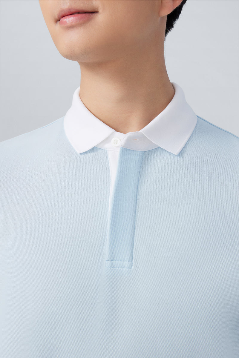 Pique Contrast Collar Polo | Light Blue BLE237 Pique Contrast Collar Polo | Light Blue BLE237