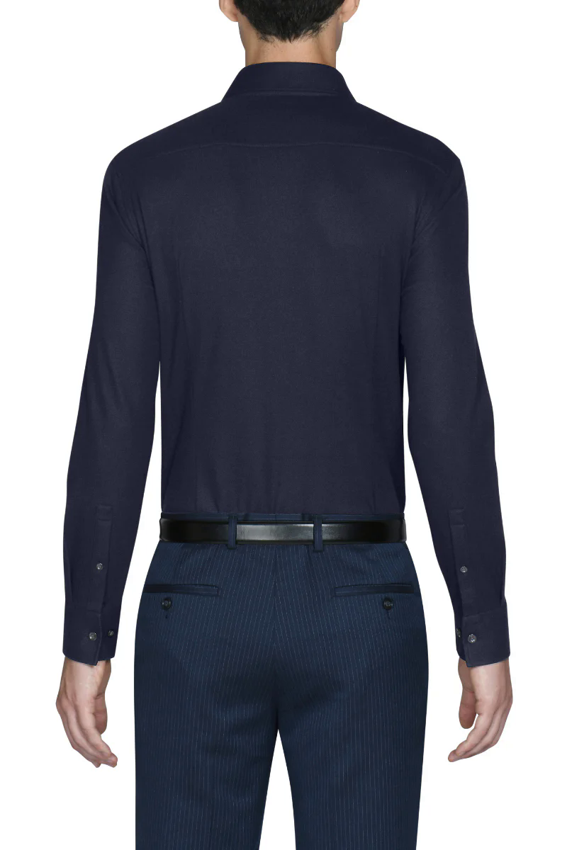 Knit Smart Shirt | Navy NNY096