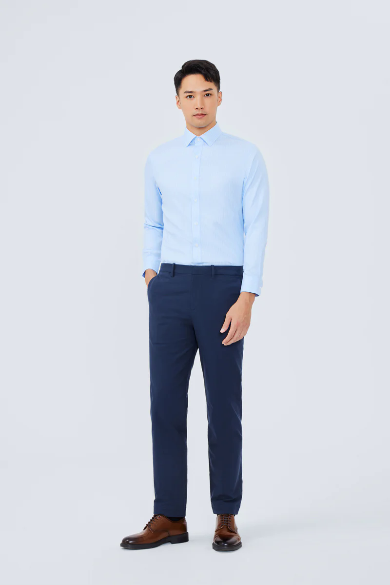 Wrinkle-Free Dobby Dress Shirt | Blue Stripes 8301NZ Wrinkle-Free Dobby Dress Shirt | Blue Stripes 8301NZ