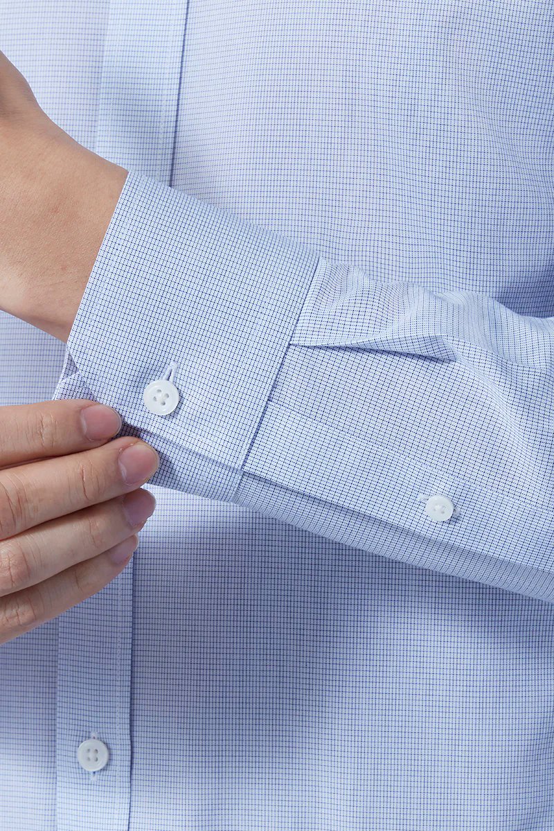 Wrinkle-Free Poplin Dress Shirt | Blue Check 16771N Wrinkle-Free Poplin Dress Shirt | Blue Check 16771N