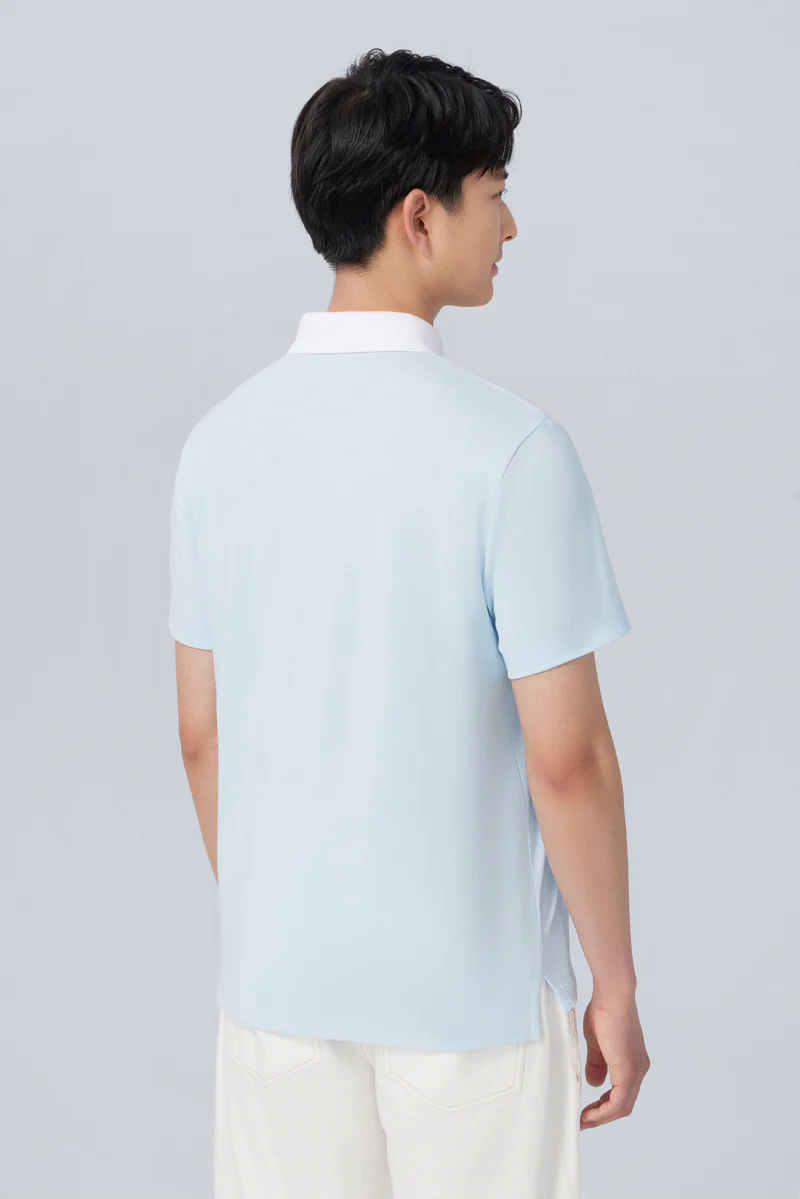 Pique Contrast Collar Polo | Light Blue BLE237 Pique Contrast Collar Polo | Light Blue BLE237