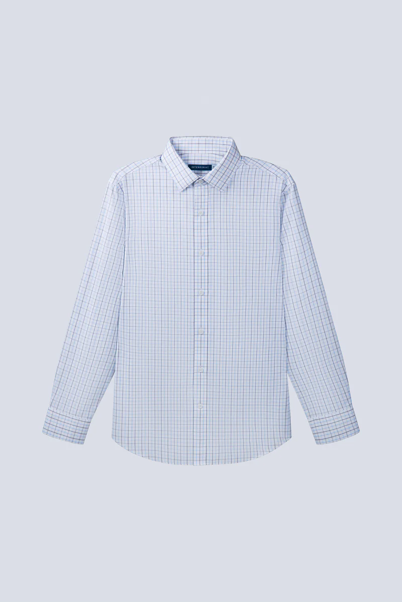 Wrinkle-Free Poplin Dress Shirt | White Multi-Check 25676N