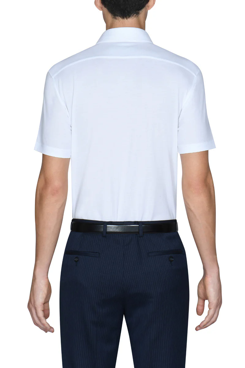 Knit Short Sleeve Smart Shirt | White WH001Z