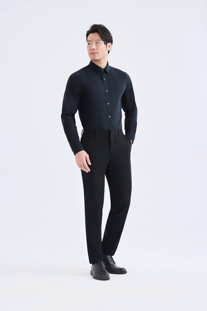 Supreme Cotton-Yak Twill Dress Shirt | Navy 0373DK Supreme Cotton-Yak Twill Dress Shirt | Navy 0373DK