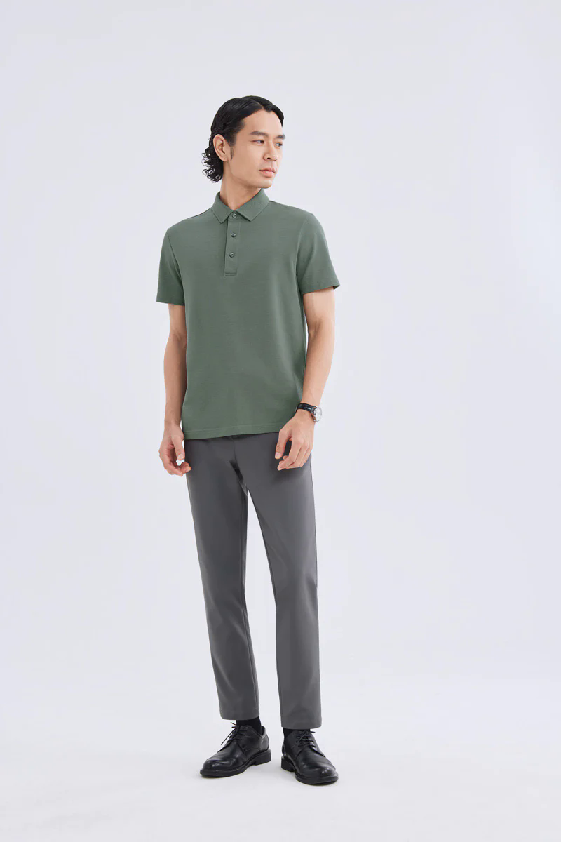 Waterless Dye Pique Polo | Olive GNYD01