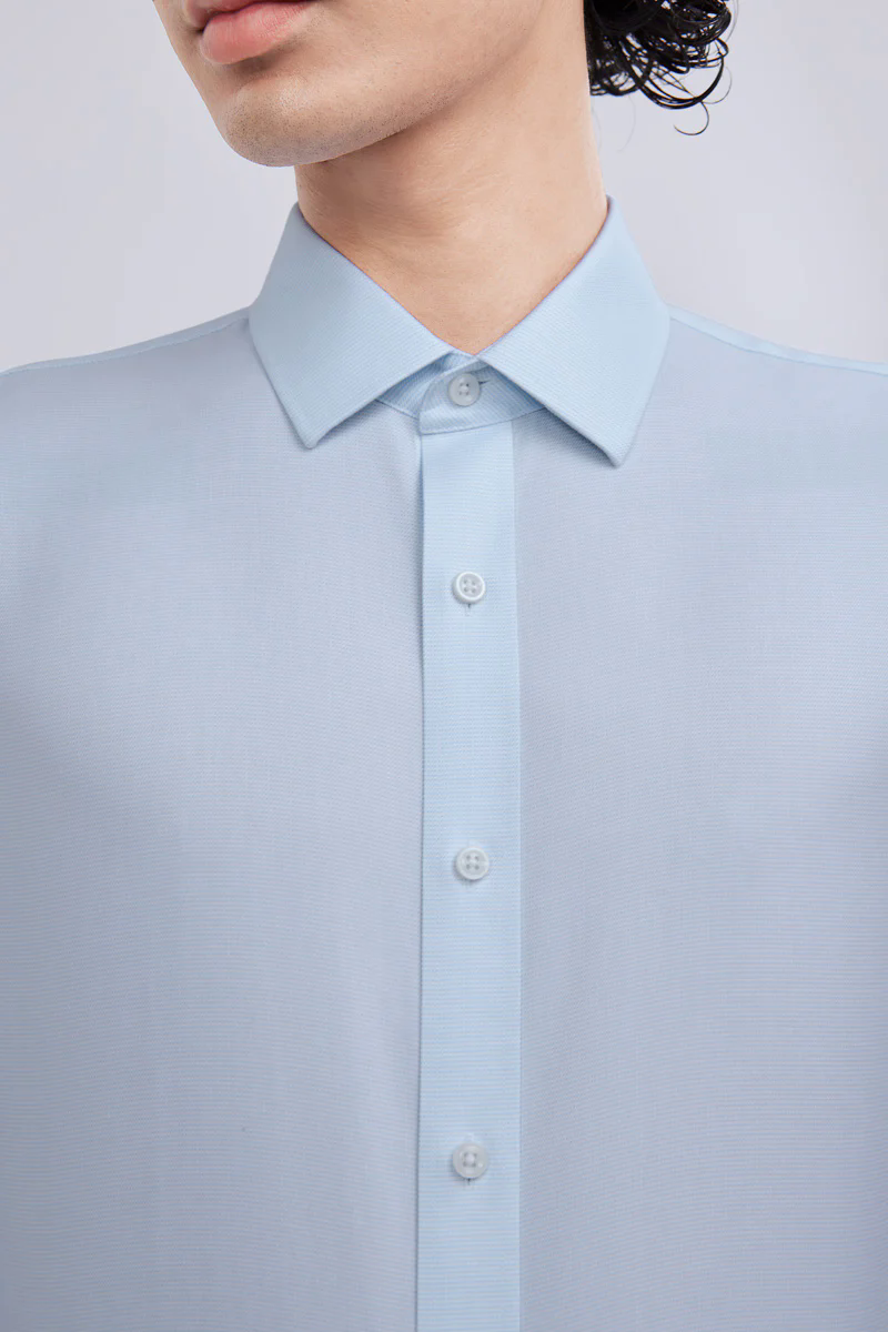 Wrinkle-Free Dobby Twill Dress Shirt | Pale Blue Semi Plain 27585N Wrinkle-Free Dobby Twill Dress Shirt | Pale Blue Semi Plain 27585N