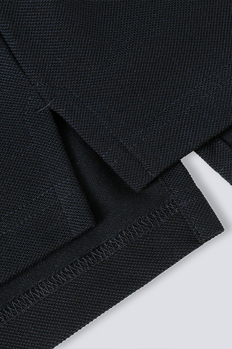 Waterless Dye Pique Polo | Black BKYD01