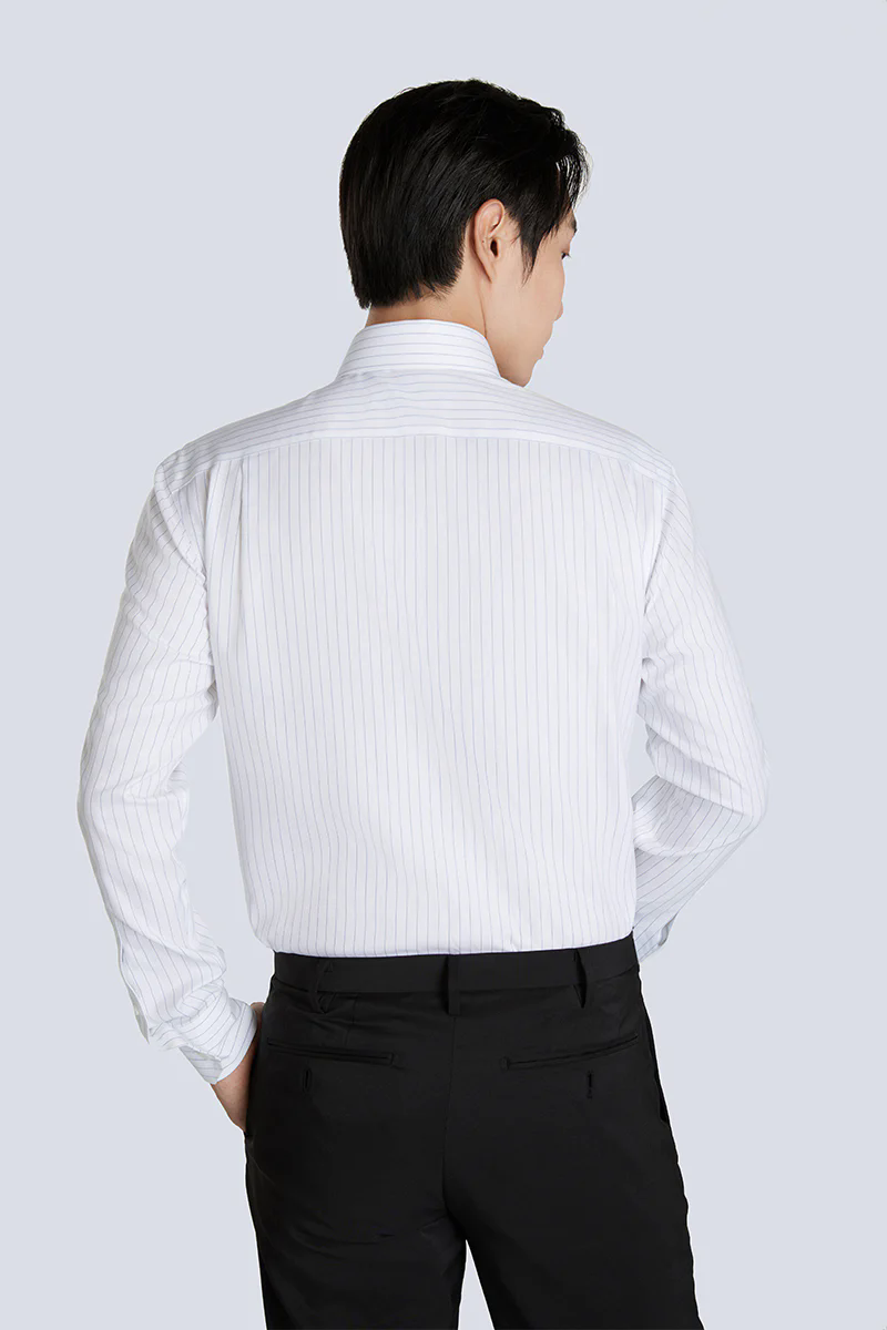Wrinkle-Free Pinpoint Oxford Dress Shirt | Blue Stripes 9566DK Wrinkle-Free Pinpoint Oxford Dress Shirt | Blue Stripes 9566DK