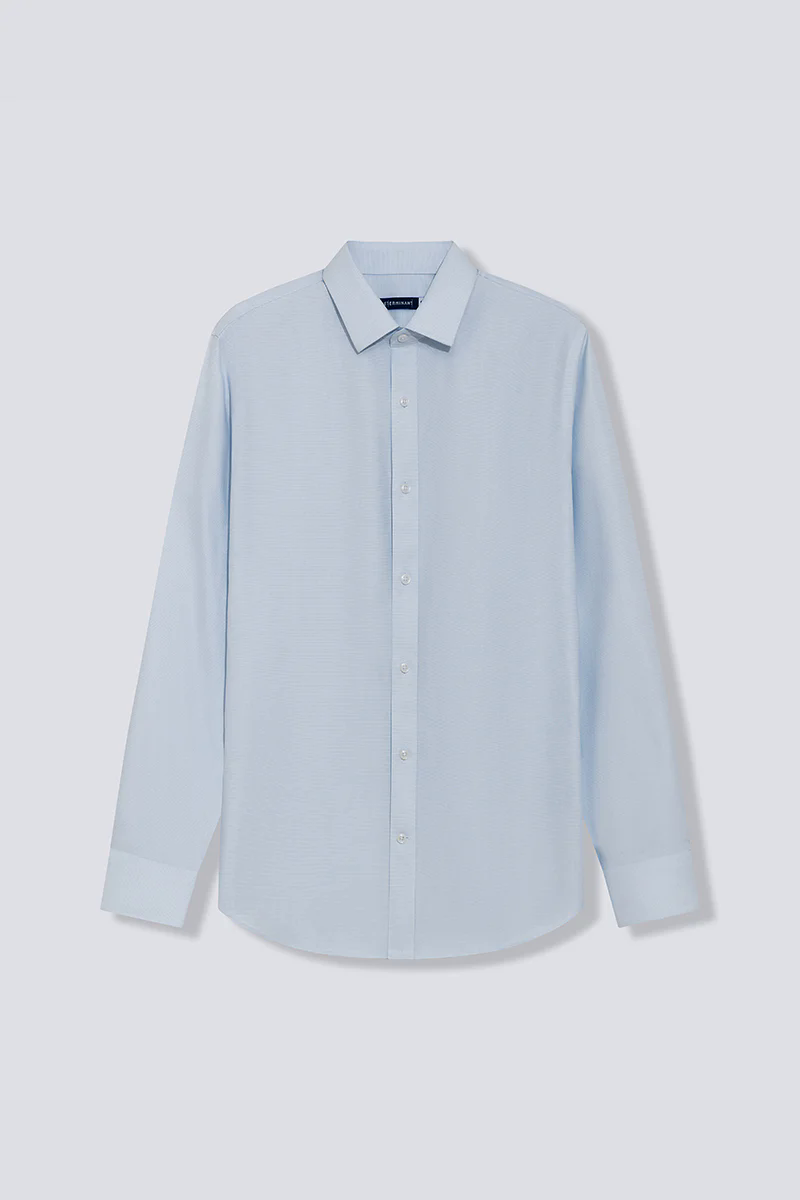 Wrinkle-Free Dobby Twill Dress Shirt | Pale Blue Semi Plain 27585N Wrinkle-Free Dobby Twill Dress Shirt | Pale Blue Semi Plain 27585N
