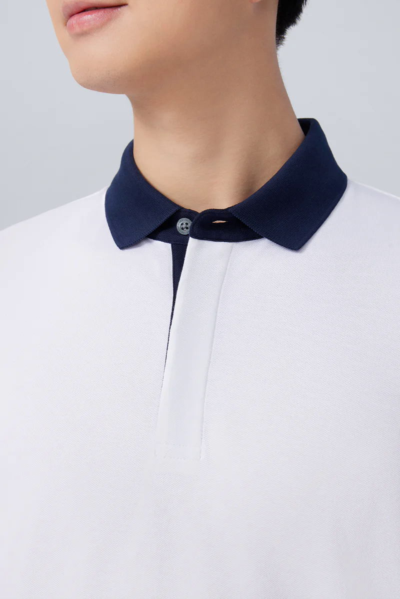 Pique Contrast Collar Polo | White WH001Z Pique Contrast Collar Polo | White WH001Z