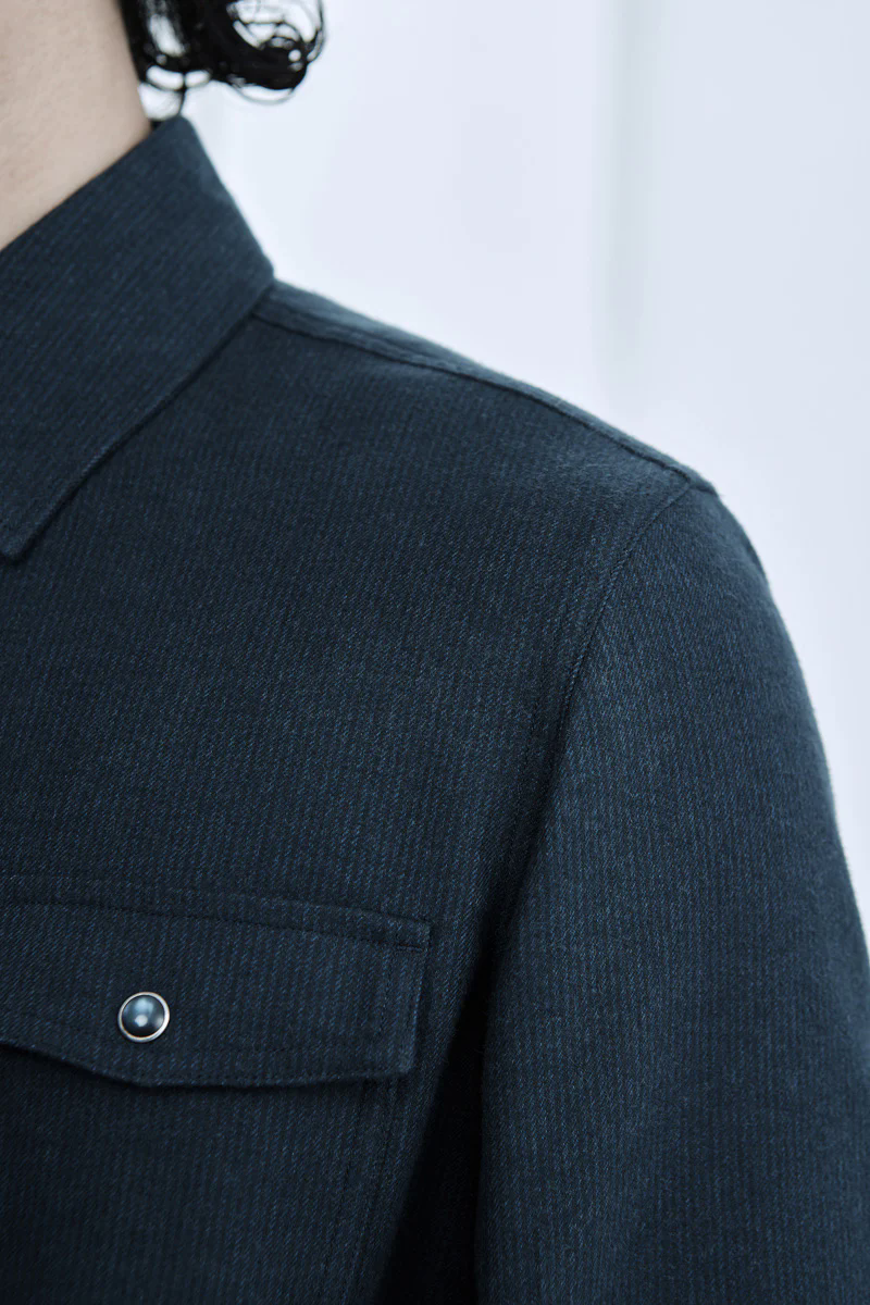 HeatGuard Casual Shirt Jacket | Navy Semi Plain 6099NZ HeatGuard Casual Shirt Jacket | Navy Semi Plain 6099NZ